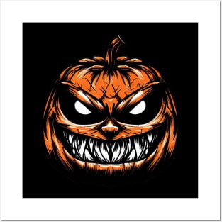 Halloween Jack-o-Lantern | Spooky Pumpkin Decoration Posters and Art